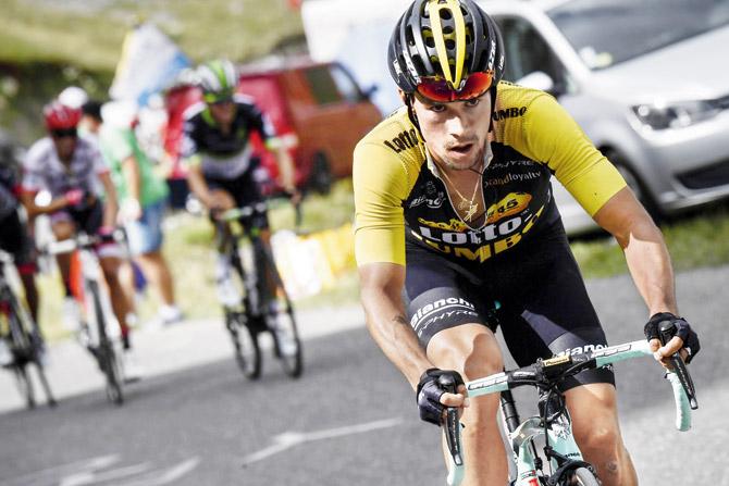 Primoz Roglic rides during the 17th stage in the French Alps yesterday. PIC/AFP