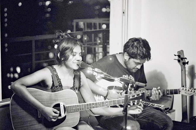 Ramya Pothuri and Ronit Sarkar of The Living Room Tour at the latter’s house in Pali Hill