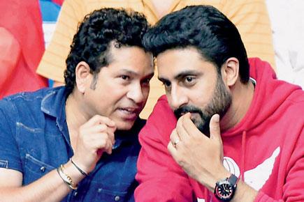 Spotted: Sachin Tendulkar and Abhishek Bachchan at Table Tennis in Mumbai