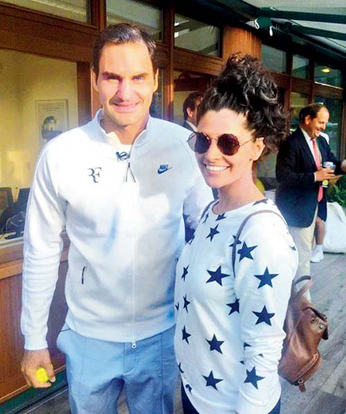 Saiyami Kher with Roger Federer
