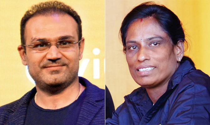Virender Sehwag and P.T. Usha