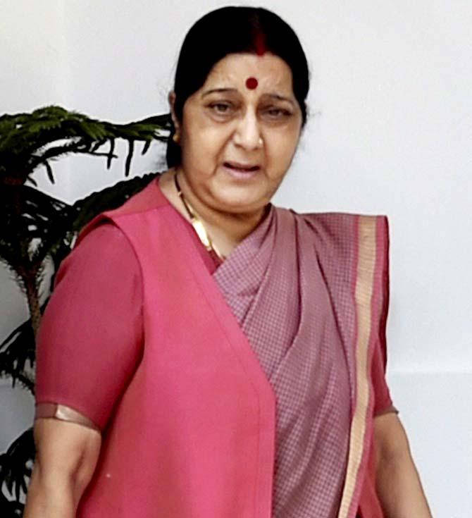 External Affairs Minister Sushma Swaraj. Pic/AFP