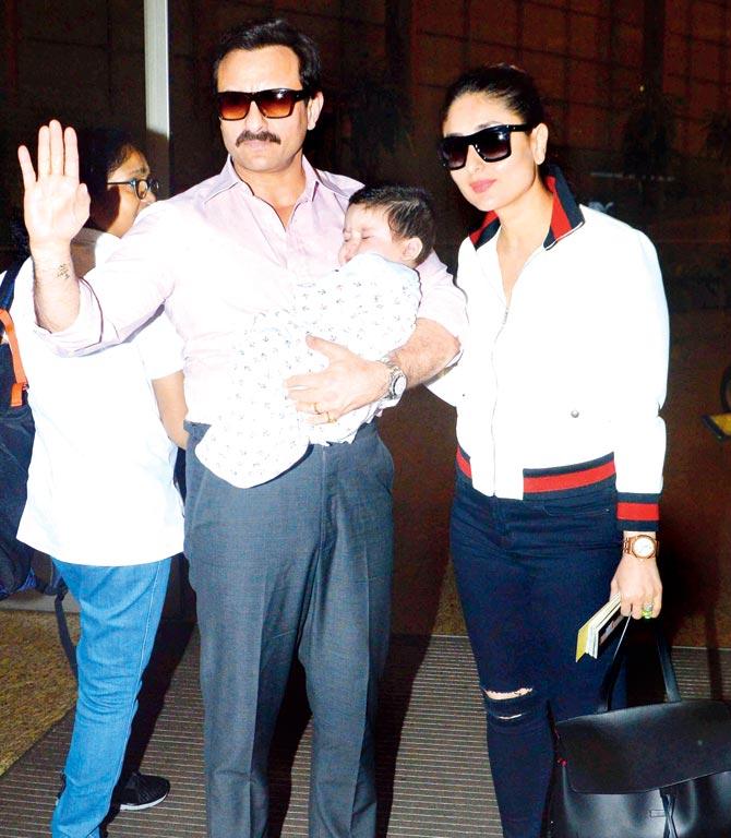 Saif Ali Khan with wife Kareena Kapoor and son Taimur