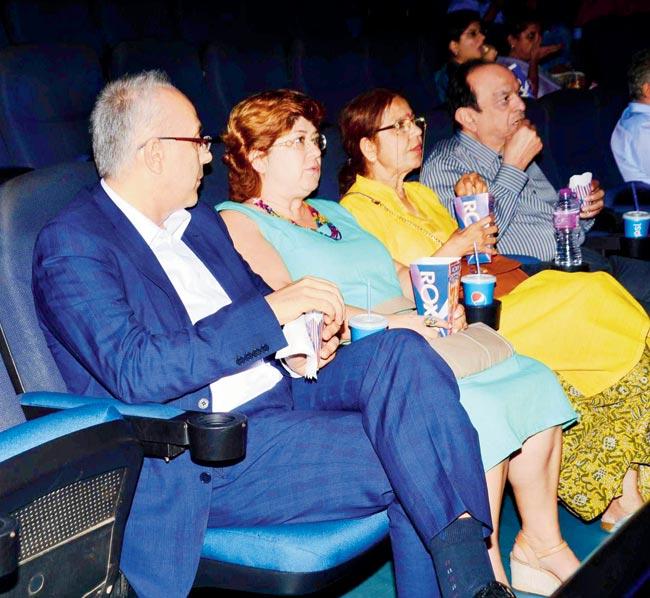 Erdal Sabri Ergen with his wife at the Sairat screening at Roxy Cinema, Opera House