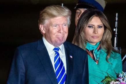 Donald Trump and Melania Trump arrive in Warsaw