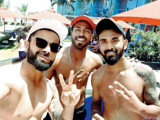 Virat Kohli, Hardik Pandya and KL Rahul chilll out poolside in Galle