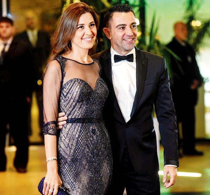 Xavi Hernandez and his wife Nuria Cunillera