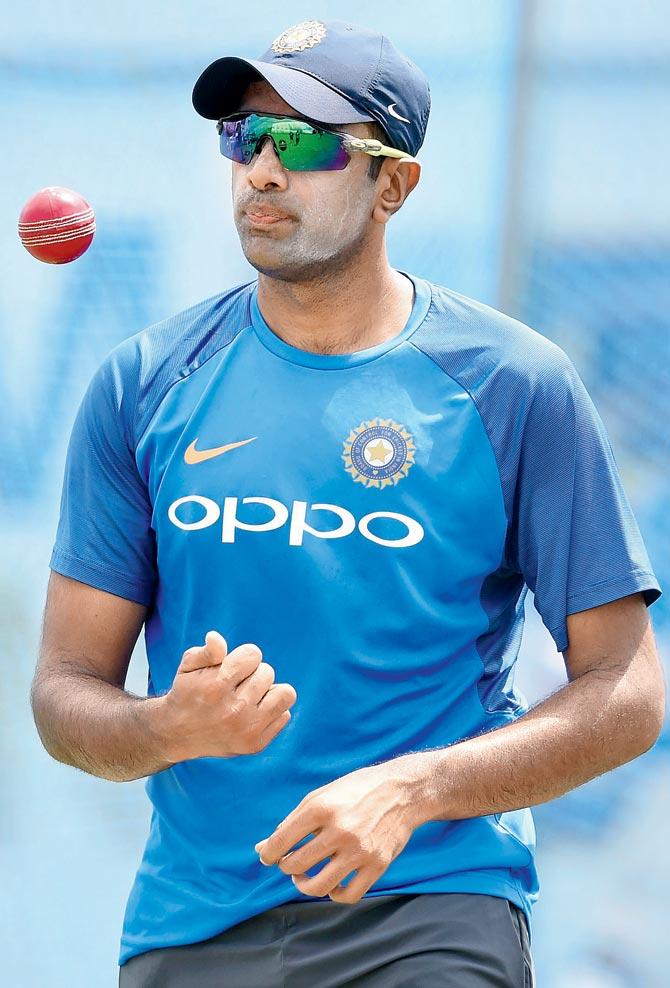 R Ashwin during a practice session in Galle yesterday