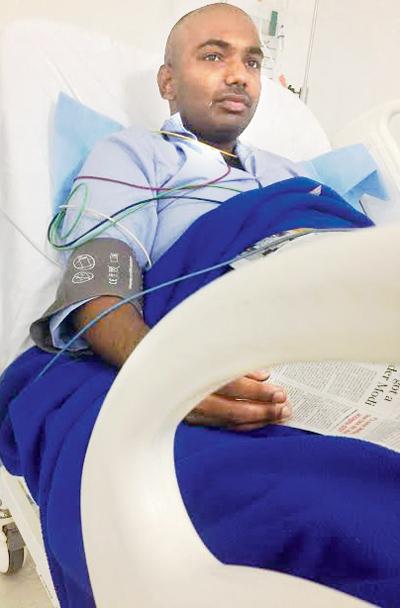 The injured Shantanu Roy