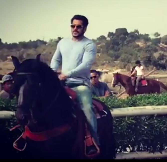 Salman Khan riding a horse