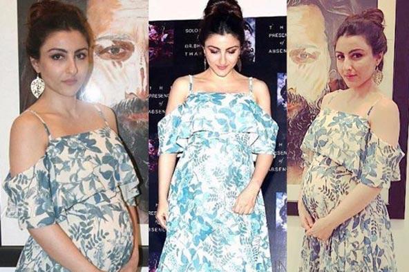 Photos: Soha Ali Khan flaunts her baby bump in style