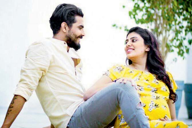 Ravindra Jadeja recently posted this picture on Instagram with pregnant wife Riva