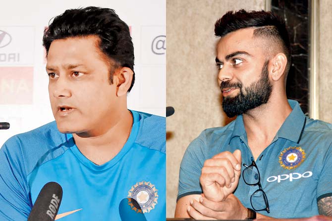 Anil Kumble and Virat Kohli