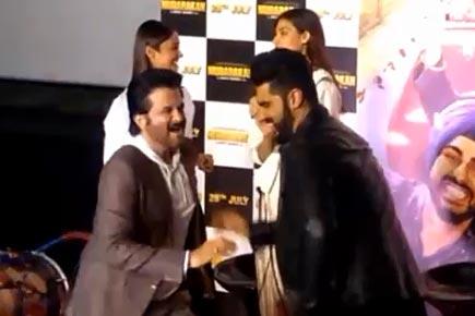 Arjun and Anil Kapoor, Ileana and Athiya at 'Mubarakan' trailer launch