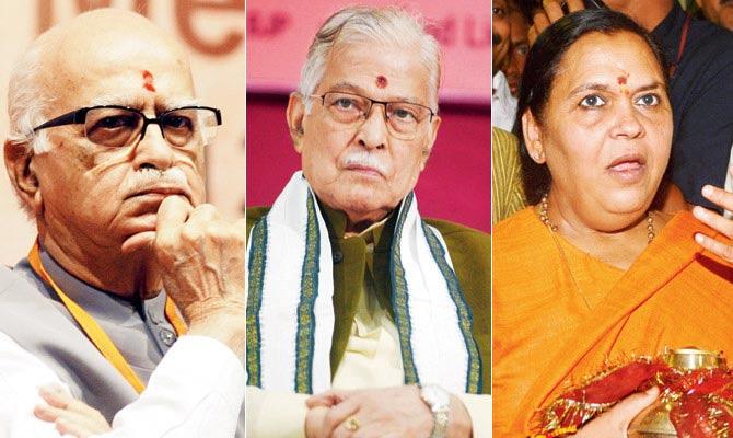 L K Advani, Murli Manohar Joshi and Uma Bharti