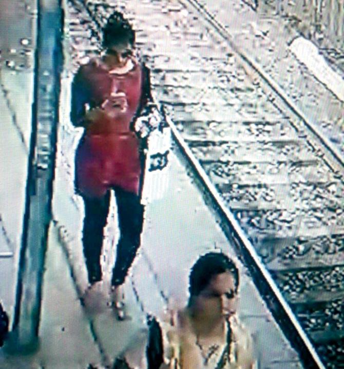 CCTV grab of the woman at the station