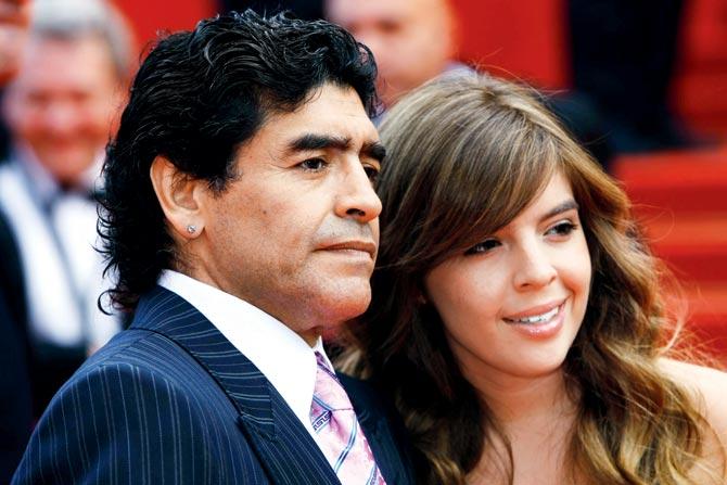 Argentina football legend  Maradona with daughter Dalma