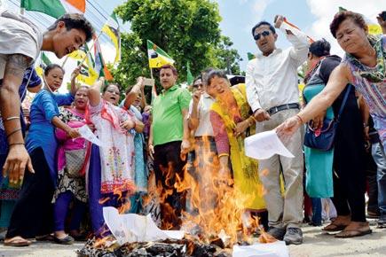 GJM activists burn copies of GTA accord in the hills