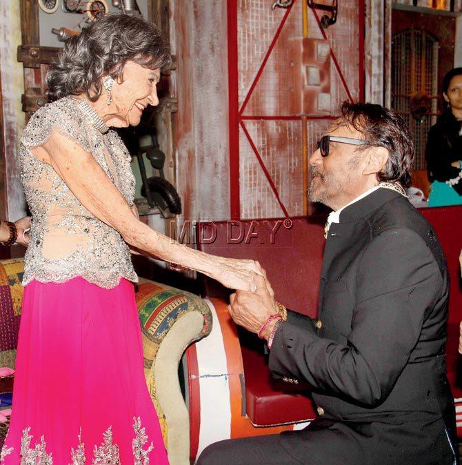 Jackie Shroff and Tao Porchon. Pic/Nimesh Dave, Yogen Shah