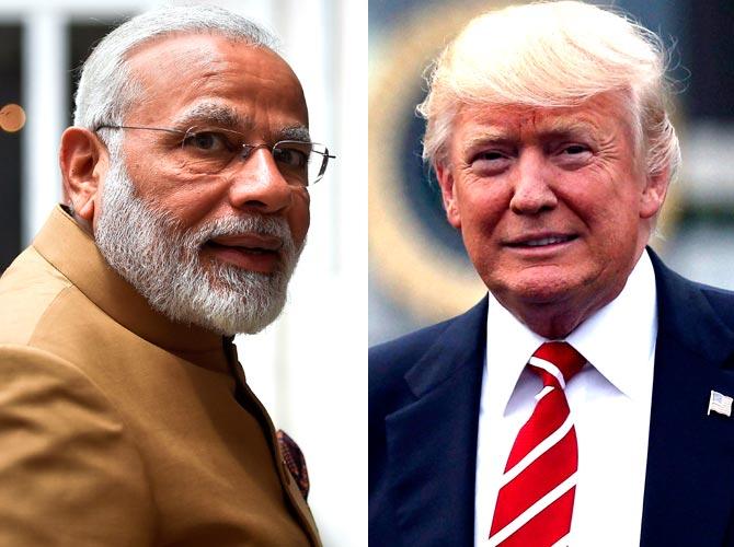 Indian Prime Minister Narendra Modi and US President Donald Trump. Pics/AFP