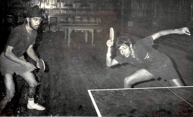 Niraj Bajaj and Manjit Dua in action at the Asian Championship, 1975