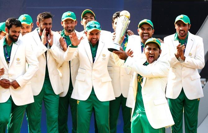 Pakistan players celebrate. Pic/AFP