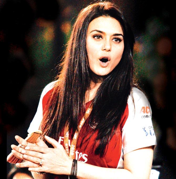 Preity Zinta at an IPL match