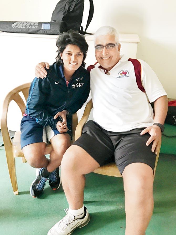 Punam Raut with her coach Sanjay Gaitonde