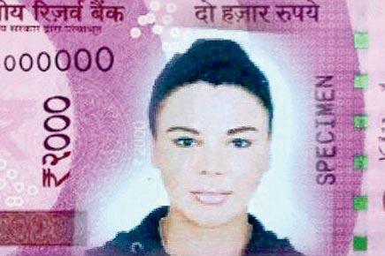 This badly photoshopped image of Rakhi Sawant on Rs 2000 note will crack you up