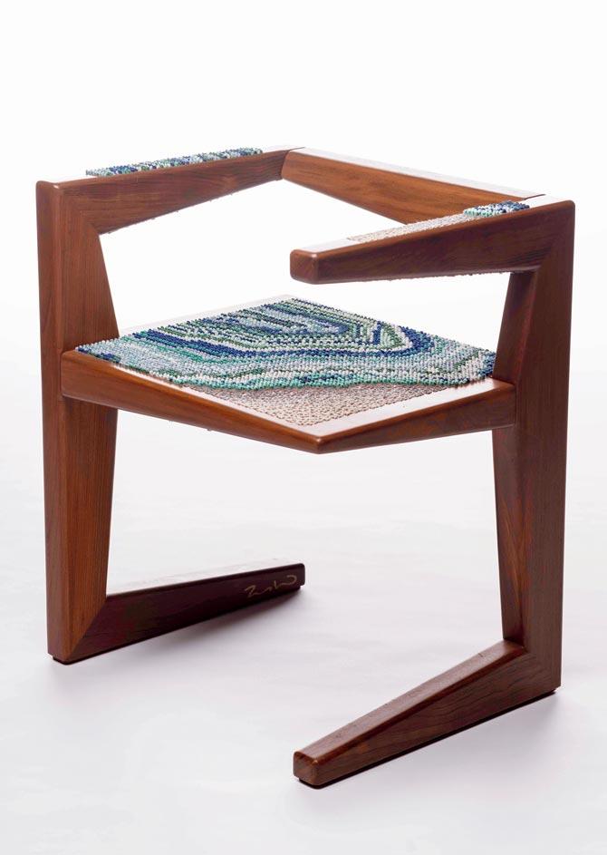 Two cantilevered chairs from Shroff