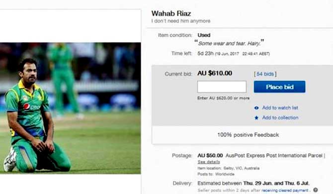 Wahab Riaz on sale on ebay