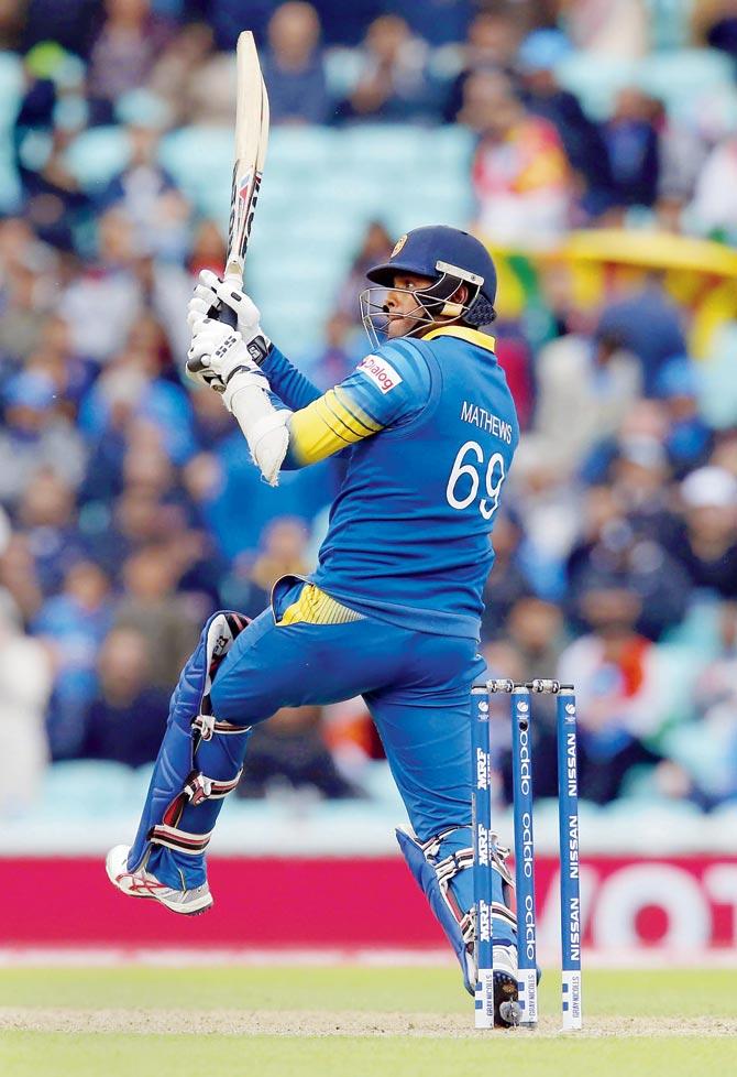 Angelo Mathews hits the winning runs as Sri Lanka chase down India’s 321-6 in just 48.4 overs at The Oval last Thursday. Pic/AFP