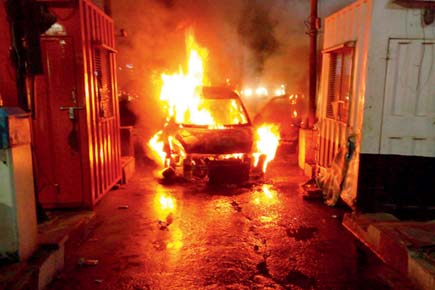 Mumbai: Narrow escape for Powai man, mum-in-law as car catches fire