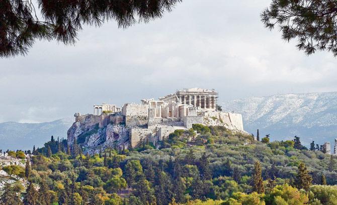Right now I am sitting on the terrace of my hotel in Athens, unmoored at the sight of the Acropolis. Pic/Getty Images