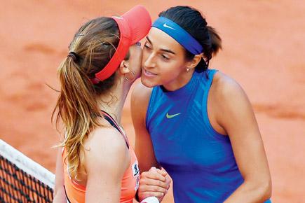 French Open: Alize Cornet, Caroline Garcia share 'coldest kiss'