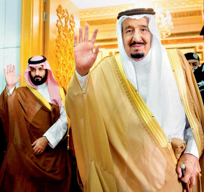 (from left) Mohammed bin Salman and King Salman. PIC/AFP