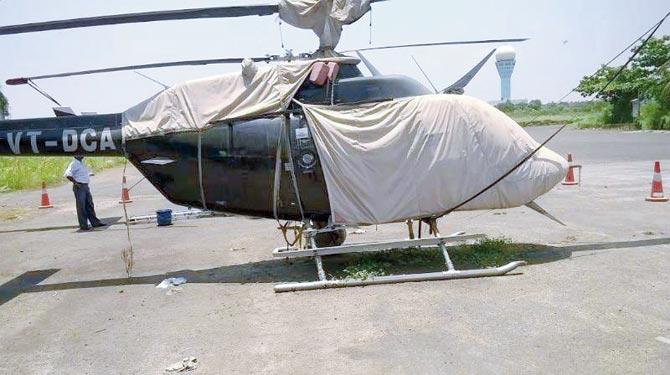 The helicopter in Pune that was attached by the ED yesterday