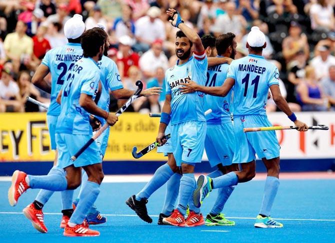 Indian team players during the Men