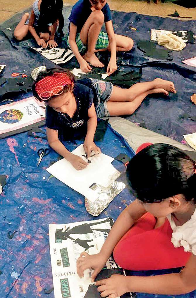 Kids at a Flying Tricycle workshop