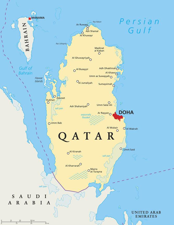 A map of Qatar