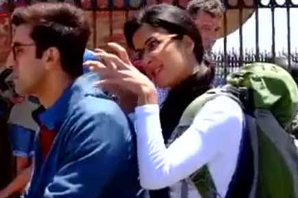 Why is Katrina Kaif trying to strangle Ranbir Kapoor?