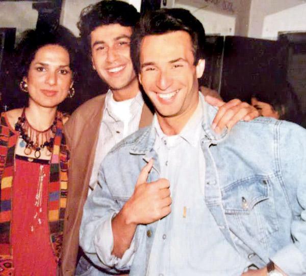 late designer Rohit Khosla and a friend in the eighties