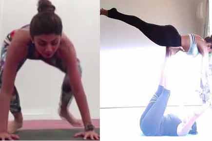 Shilpa Shetty and Malaika Arora ace Yoga poses on International Yoga Day