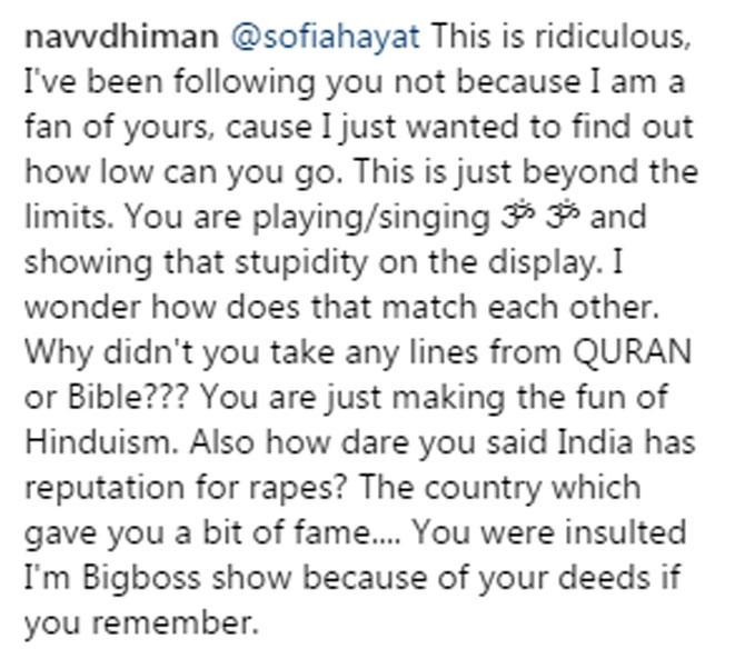 Sofia Hayat slammed for using Hindu chant 