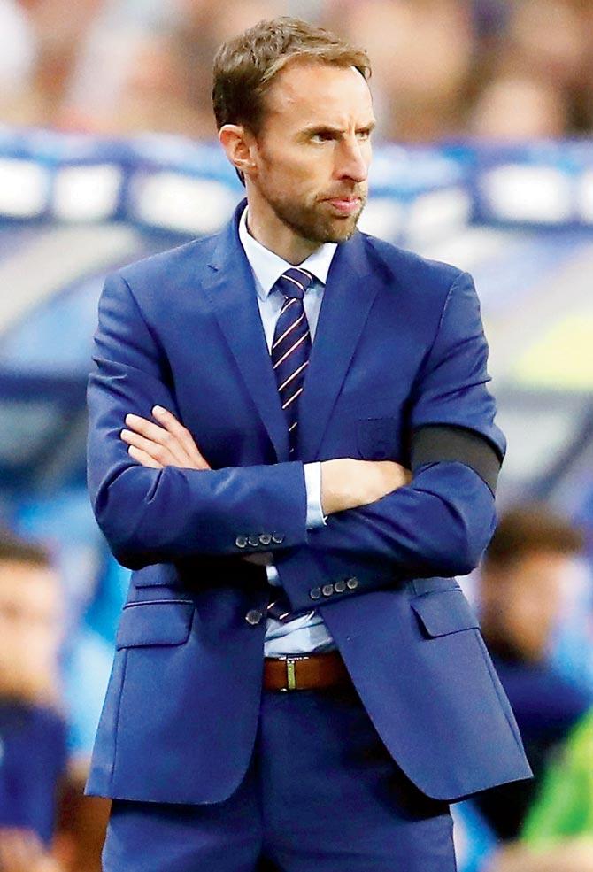 England manager Gareth Southgate looks on during the friendly against France in Paris on Tuesday. Pic/Getty Images