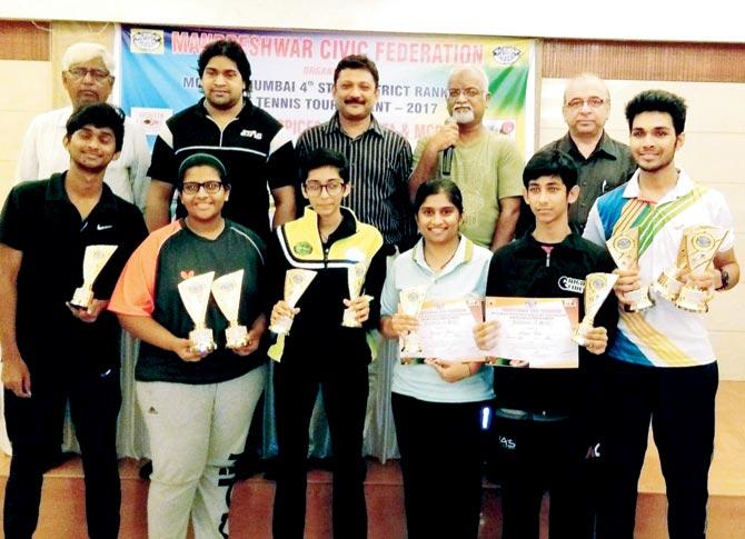 Winners of the MCF-All Mumbai 4-star ranking table tennis tournament