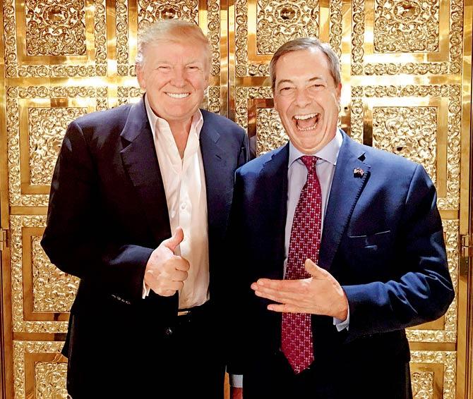 UKIP leader Nigel Farage with US President Donald Trump during their meeting at Trump Tower in New York soon after he was elected. Pic/AFP