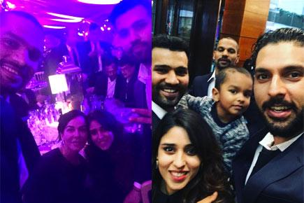 Rohit, Dhawan with wives and Yuvraj enjoy at Kohli's gala dinner