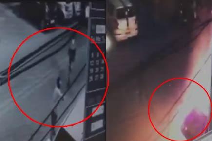 Watch Video: Two men set fire to SUV in Delhi; held