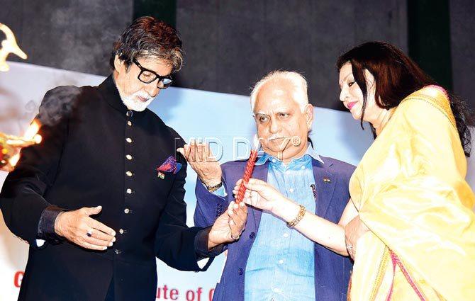 Amitabh Bachchan and Ramesh Sippy. Pic/Sameer Markande